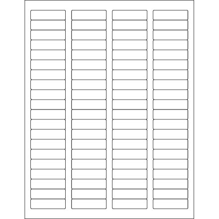 1 <span class='fraction'>3/4</span> x 1/2" White Rectangle Laser Labels